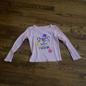 Kids Long Sleeve Pink Graphic Tee